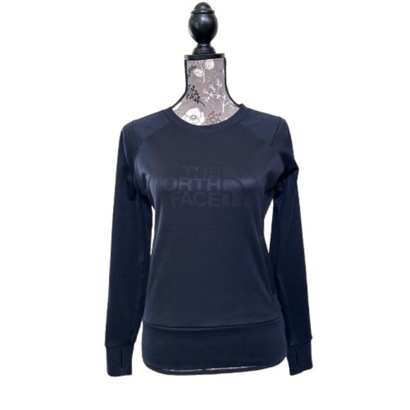 The North Face Women XS Black Sleeved Crew Neck Pockets Athletic Sweatshirt Top - Picture 1 of 14